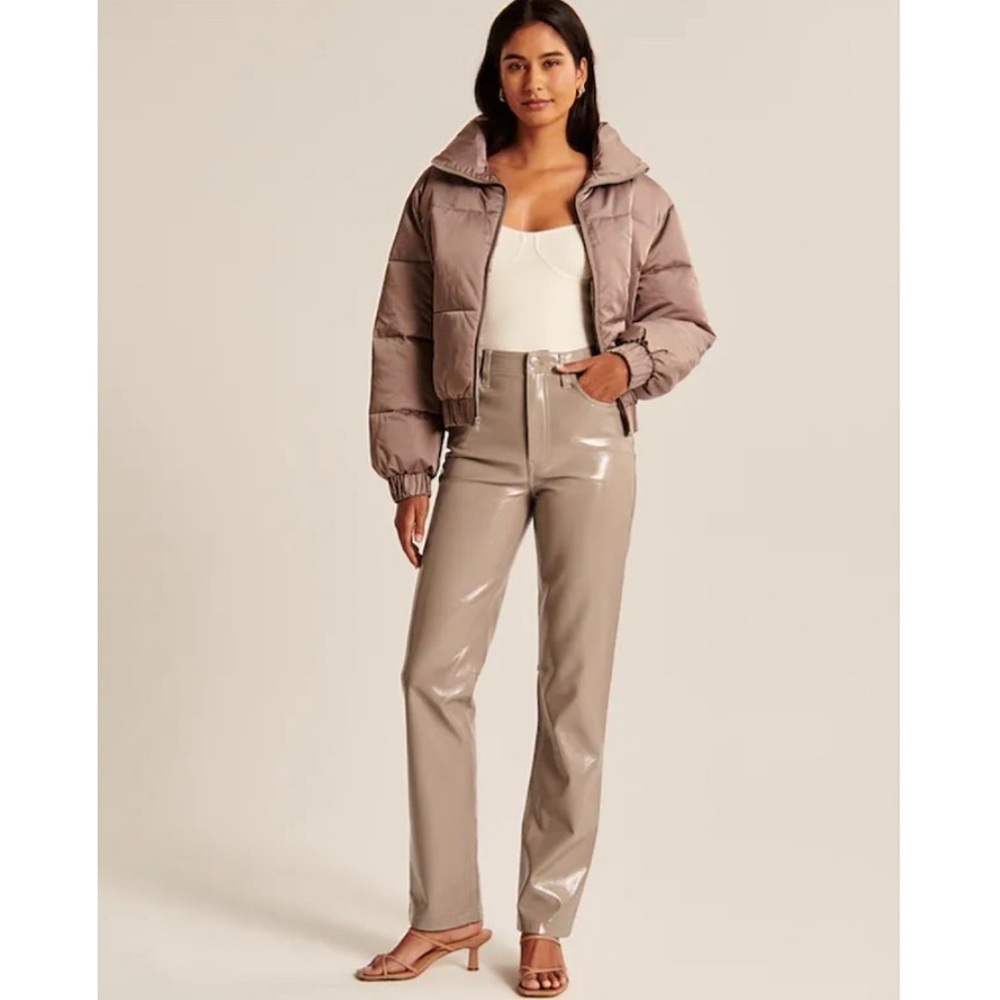 A+F 90s Straight Ultra High Rise Patent Leather Straight Leg Pants